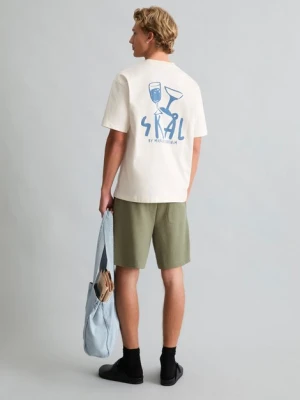 T-shirt Crayfish Capsule, nadruk z tyłu, luźny krój Marc O'Polo