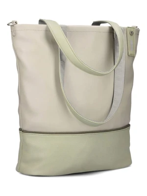Zwei Torebka "J145" w kolorze beżowo-zielonym - 37 x 36 x 15 cm rozmiar: onesize