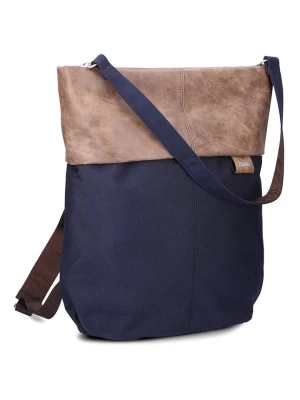 Zwei Torebka w kolorze granatowo-beżowym - 33 x 34 x 14 cm rozmiar: onesize