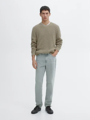 Jeansy O Zwężanym Kroju - Indygo - - Massimo Dutti - Mężczyzna