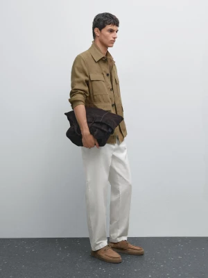 Zwężane Spodnie - Surowy - - Massimo Dutti - Mężczyzna