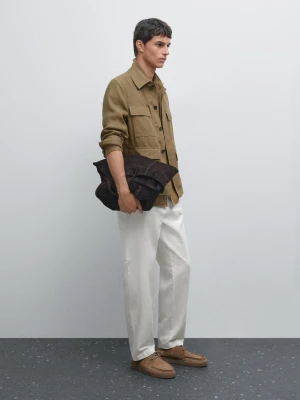 Zwężane Spodnie - Surowy - - Massimo Dutti - Mężczyzna
