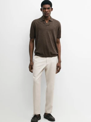 Zwężane Spodnie Z Lnu - Beżowy - - Massimo Dutti - Mężczyzna