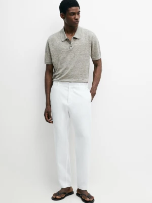 Zwężane Spodnie Z Lnu - Biały - - Massimo Dutti - Mężczyzna