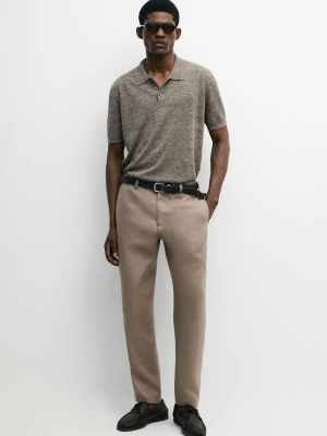 Zwężane Spodnie Z Lnu - Norkowy - - Massimo Dutti - Mężczyzna