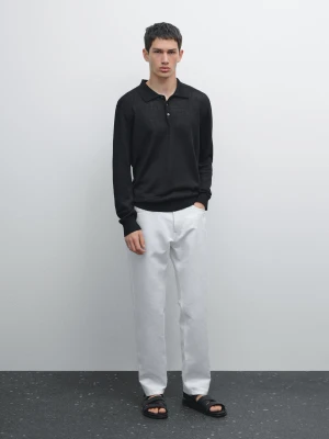 Zwężane Spodnie Z Mieszanki Bawełny - Biały - - Massimo Dutti - Mężczyzna
