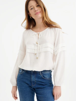 Zwiewna bluzka z wiązaniem przy dekolcie Greenpoint