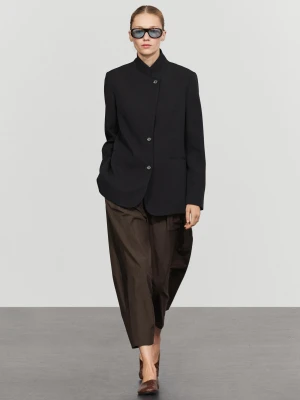 Zwiewna Marynarka Z Guzikami - Granatowy - Massimo Dutti - Female