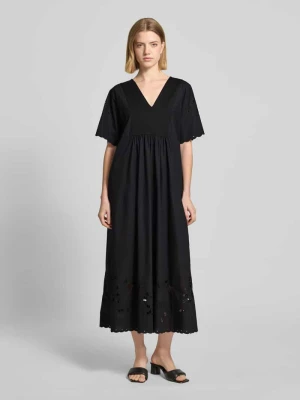Zwiewna sukienka casual z czystej bawełny model 'TARTUFO' Weekend Max Mara Czarny