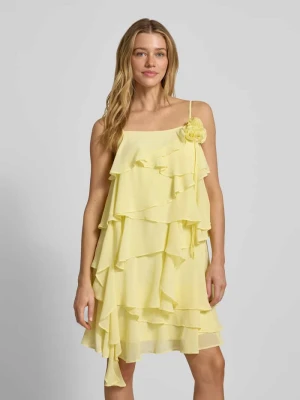 Zwiewna sukienka koktajlowa z falbanami model 'ALADYN' Vero Moda