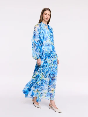 Zwiewna sukienka maxi we wzór w kwiaty TARANKO