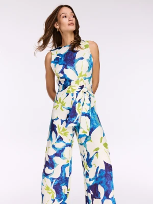 Zwiewny kombinezon z wiskozy w kwiaty TARANKO