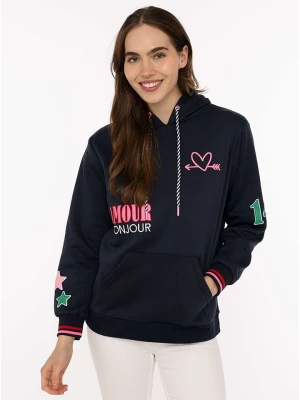 Zwillingsherz Bluza "Bonjour ZH" w kolorze granatowym rozmiar: L / XL