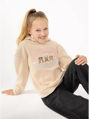 Zwillingsherz Bluza "Dog Life" w kolorze beżowym rozmiar: 110/116