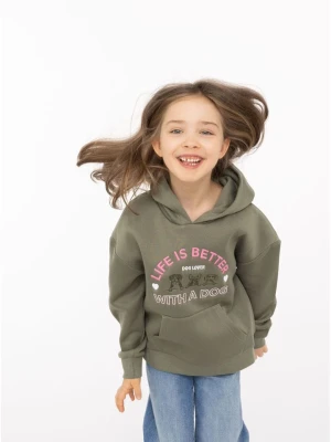 Zwillingsherz Bluza "Dog Life" w kolorze khaki rozmiar: 122/128