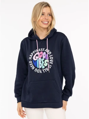 Zwillingsherz Bluza "Happiness and Love" w kolorze granatowym rozmiar: L/XL