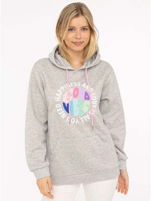 Zwillingsherz Bluza "Happiness and Love" w kolorze szarym rozmiar: L/XL