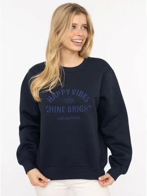Zwillingsherz Bluza "Happy Vibes" w kolorze granatowym rozmiar: L/XL