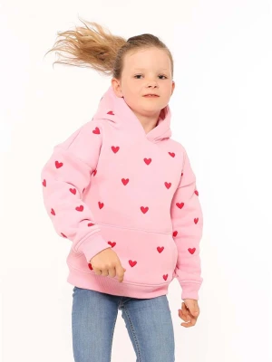 Zwillingsherz Bluza "Hearts" w kolorze jasnoróżowo-czerwonym rozmiar: 110/116