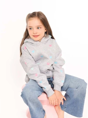 Zwillingsherz Bluza "Hearts" w kolorze szaro-błękitno-jasnoróżowym rozmiar: 122/128