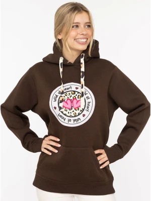 Zwillingsherz Bluza "Kelly" w kolorze brązowym rozmiar: L/XL