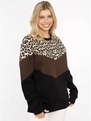 Zwillingsherz Bluza "Konny" w kolorze czarno-brązowym rozmiar: S/M