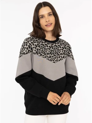 Zwillingsherz Bluza "Konny" w kolorze czarno-szarym rozmiar: S/M