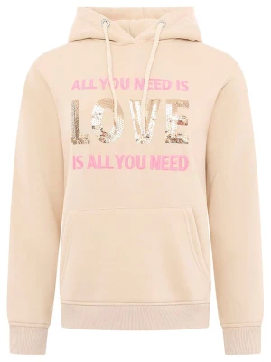 Zwillingsherz Bluza "Love is all you need" w kolorze beżowym rozmiar: S/M