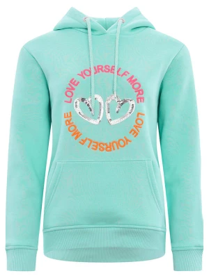 Zwillingsherz Bluza "Love Peace Hope" w kolorze turkusowym rozmiar: L/XL