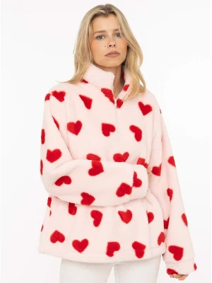Zwillingsherz Bluza polarowa "Herzi" w kolorze jasnoróżowym rozmiar: XL