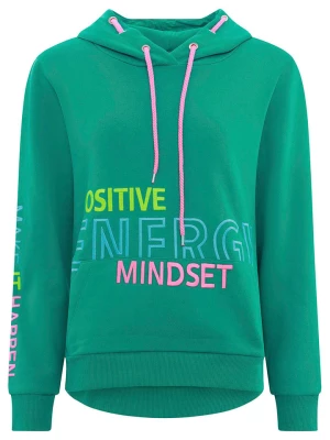 Zwillingsherz Bluza "Positive Energy Mindset" w kolorze zielonym rozmiar: S/M