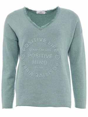 Zwillingsherz Bluza "Positive Mind" w kolorze szarym rozmiar: S/M