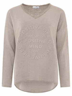 Zwillingsherz Bluza "Positive Mind" w kolorze szarobrązowym rozmiar: L/XL