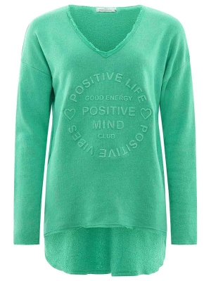 Zwillingsherz Bluza "Positive Mind" w kolorze zielonym rozmiar: S/M