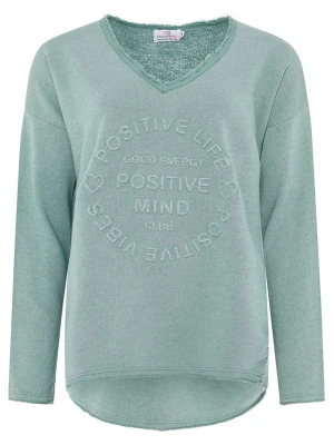 Zwillingsherz Bluza "Positive Mind" w kolorze zielonym rozmiar: S/M