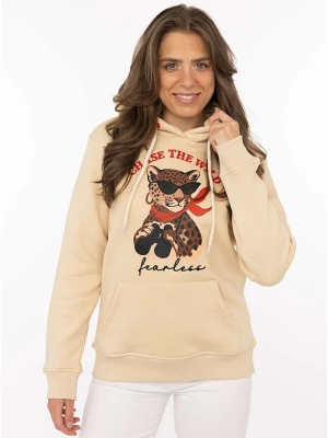 Zwillingsherz Bluza "Safari Leopard" w kolorze beżowym rozmiar: XXL