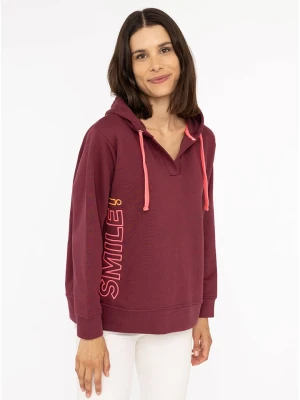 Zwillingsherz Bluza "Smile" w kolorze bordowym rozmiar: S/M