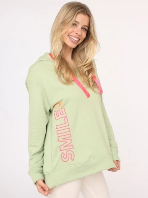 Zwillingsherz Bluza "Smile" w kolorze jasnozielonym rozmiar: L/XL