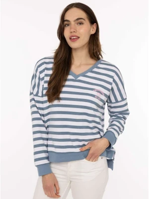 Zwillingsherz Bluza w kolorze niebiesko-białym rozmiar: L / XL