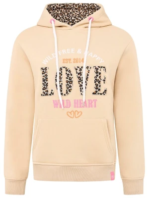 Zwillingsherz Bluza "Wild Love" w kolorze beżowym rozmiar: L/XL