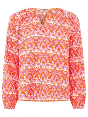 Zwillingsherz Bluzka "Joyful" w kolorze czerwono-jasnoróżowym rozmiar: S/M