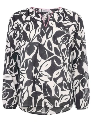 Zwillingsherz Bluzka "Leaves" w kolorze biało-czarnym rozmiar: L/XL