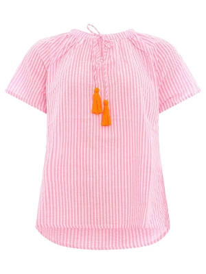 Zwillingsherz Bluzka "Neon Stripes" w kolorze jasnoróżowym rozmiar: S/M