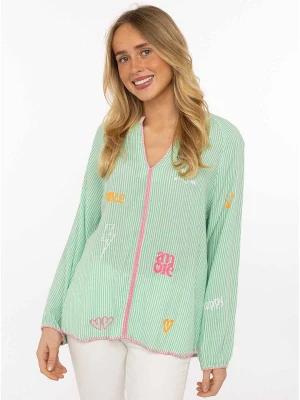 Zwillingsherz Bluzka "Smile & Amore" w kolorze zielonym rozmiar: onesize