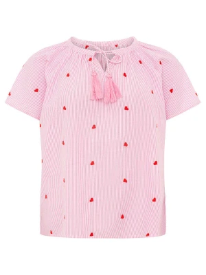 Zwillingsherz Bluzka "Stripe & Stitch" w kolorze jasnoróżowym rozmiar: S / M