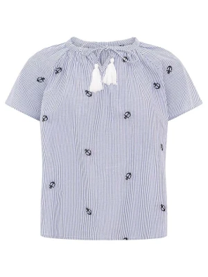 Zwillingsherz Bluzka "Stripe & Stitch" w kolorze niebieskim rozmiar: S/M