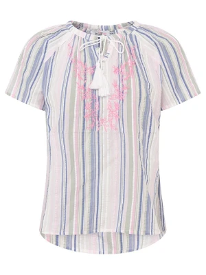 Zwillingsherz Bluzka "Summer Stripes" w kolorze zielono-jasnoróżowo-błękitnym rozmiar: L/XL