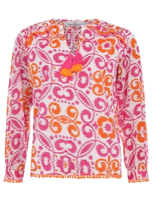 Zwillingsherz Bluzka "Verona" w kolorze różowo-pomarańczowym rozmiar: S/M