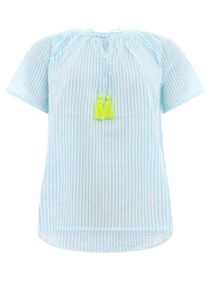 Zwillingsherz Bluzka w kolorze błękitno-zielono-białym rozmiar: S/M