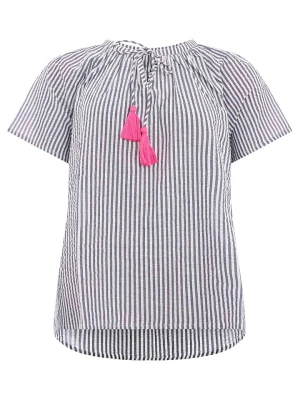 Zwillingsherz Bluzka w kolorze granatowo-biało-różowym rozmiar: L/XL